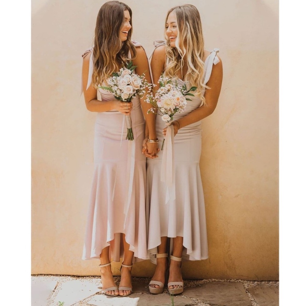 Show Me Your Mumu Gown Barcelona Ruffle High Low Tie Straps Show Me The Ring XXS